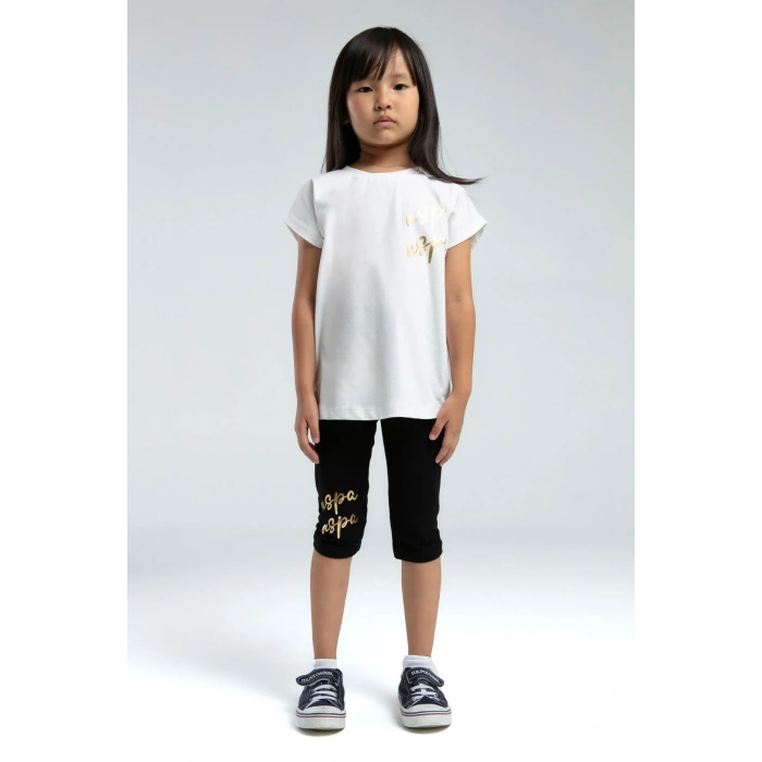 KIZ ÇOCUK KAPRİ TAYT TAKIM - Beyaz