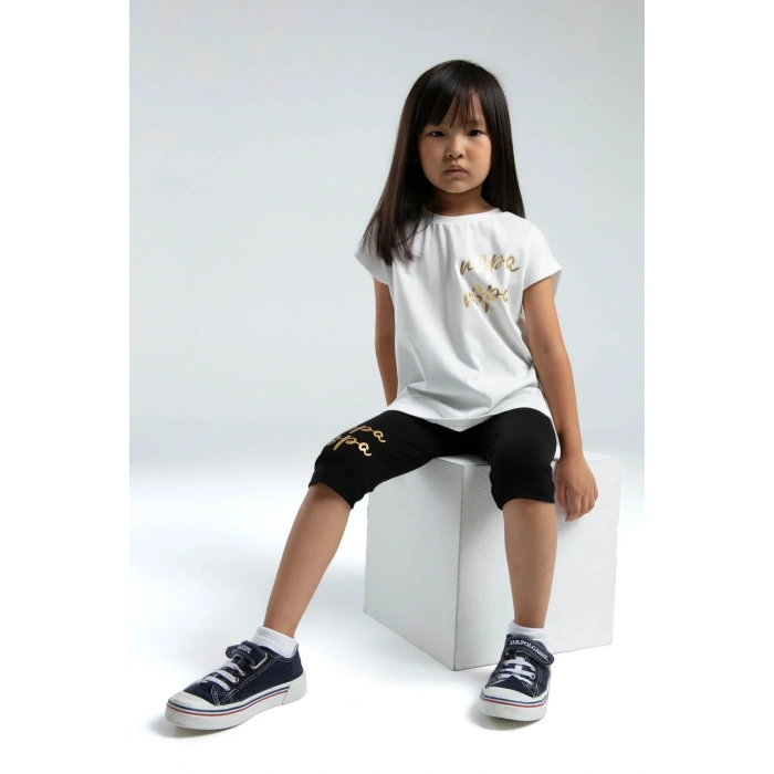 KIZ ÇOCUK KAPRİ TAYT TAKIM - Beyaz