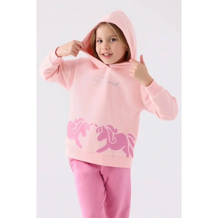 KIZ ÇOCUK EŞOFMAN TAKIM - AÇIK PEMBE