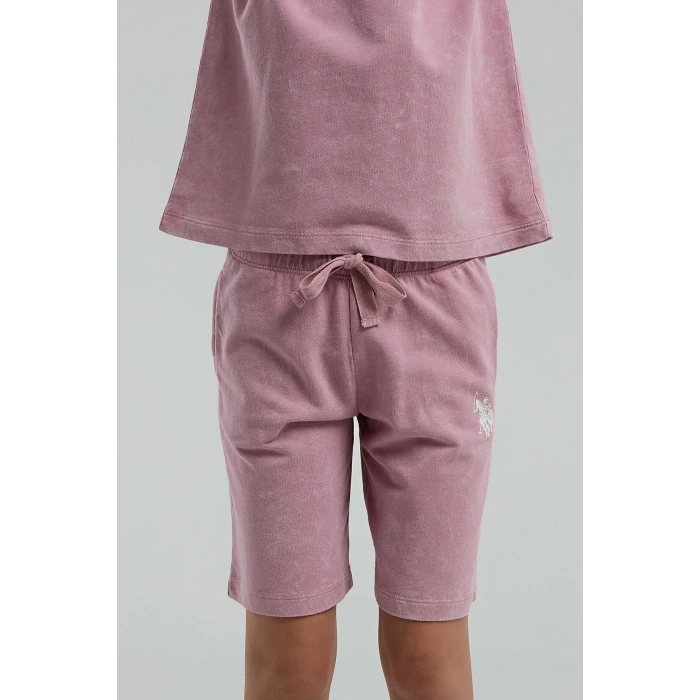 KIZ ÇOCUK BERMUDA TAKIM - RETRO PEMBE