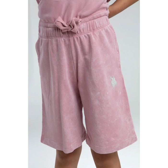 KIZ ÇOCUK BERMUDA TAKIM - RETRO PEMBE