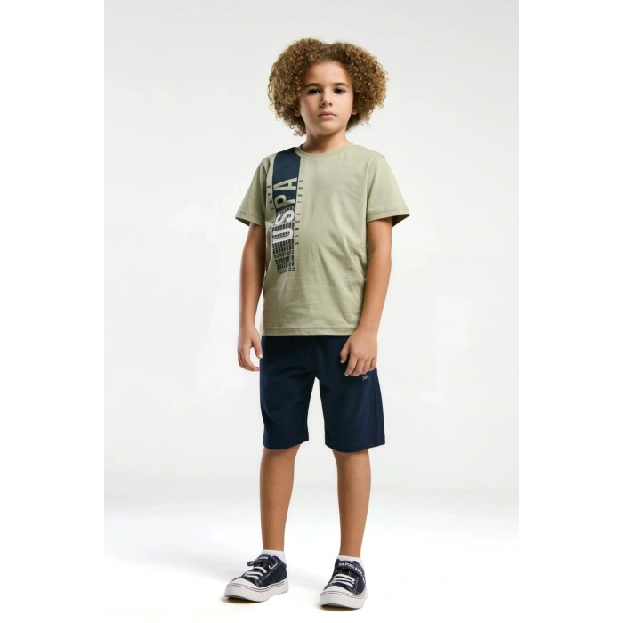 ERKEK ÇOCUK BERMUDA TAKIM - ÇAY YEŞİLİ
