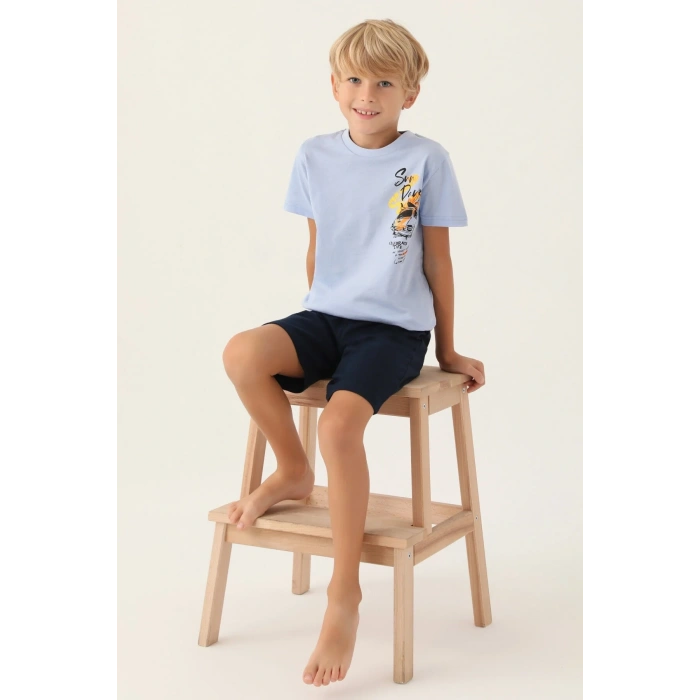 ARNETTA BABA OĞUL BERMUDA TAKIM - MAVİ