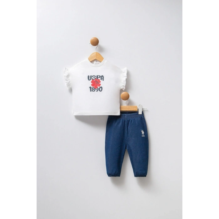 U.S.POLO ASSN. KIZ BEBEK 2LI TAKIM - Beyaz