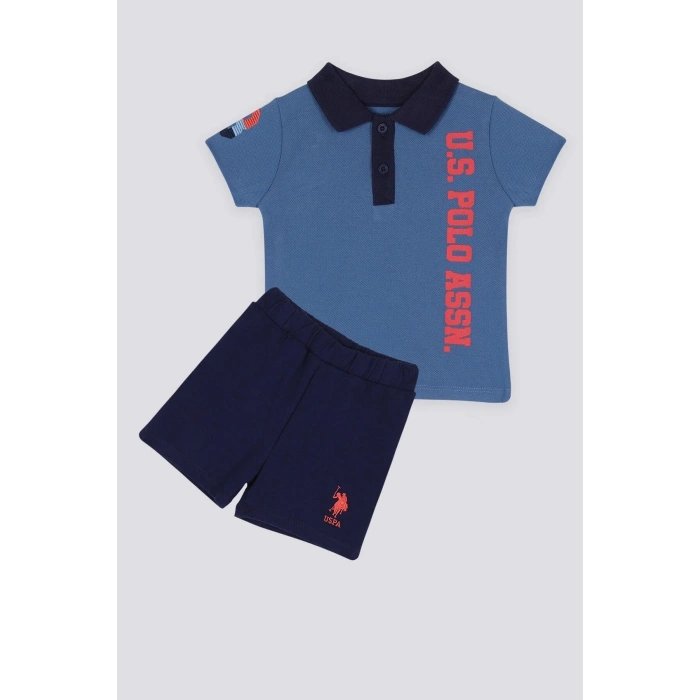ERKEK BEBEK KISA KOL TSHIRT 2 Lİ TAKIM - COBALT