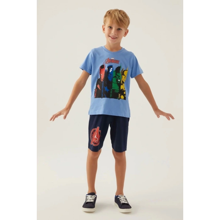 AVENGERS ERKEK ÇOCUK BERMUDA TAKIM - İNDİGO