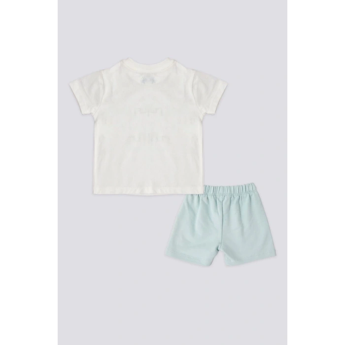 ERKEK BEBEK 2 LI KISA KOL T-SHIRT TAKIM - KREM