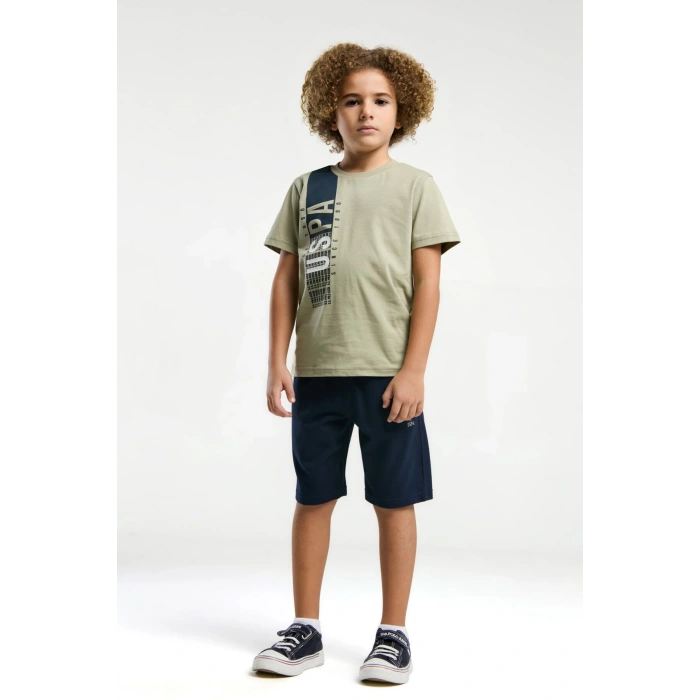 ERKEK ÇOCUK BERMUDA TAKIM - ÇAY YEŞİLİ
