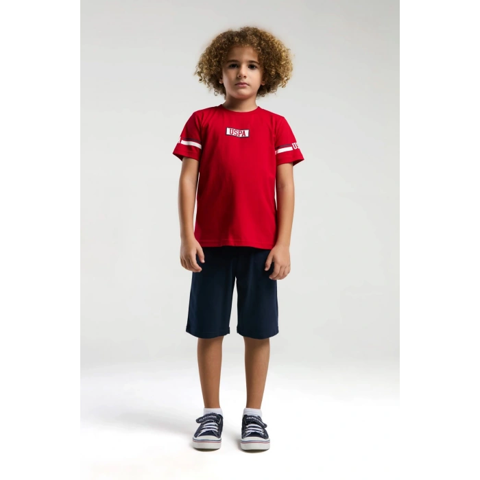 ERKEK ÇOCUK BERMUDA TAKIM - KIRMIZI