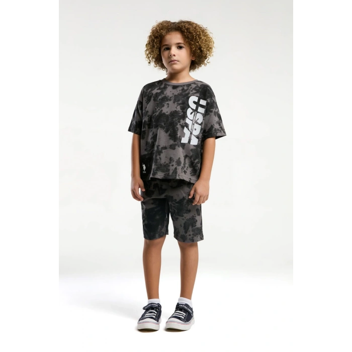 ERKEK ÇOCUK BERMUDA TAKIM - KOYU GRİ