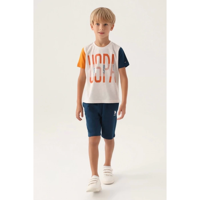 ERKEK ÇOCUK BERMUDA TAKIM - KREM MELANJ