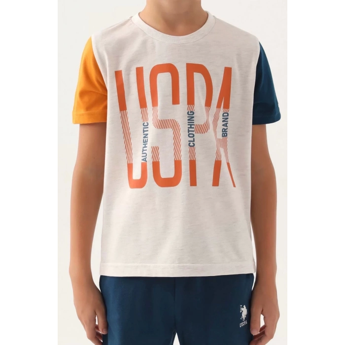 ERKEK ÇOCUK BERMUDA TAKIM - KREM MELANJ