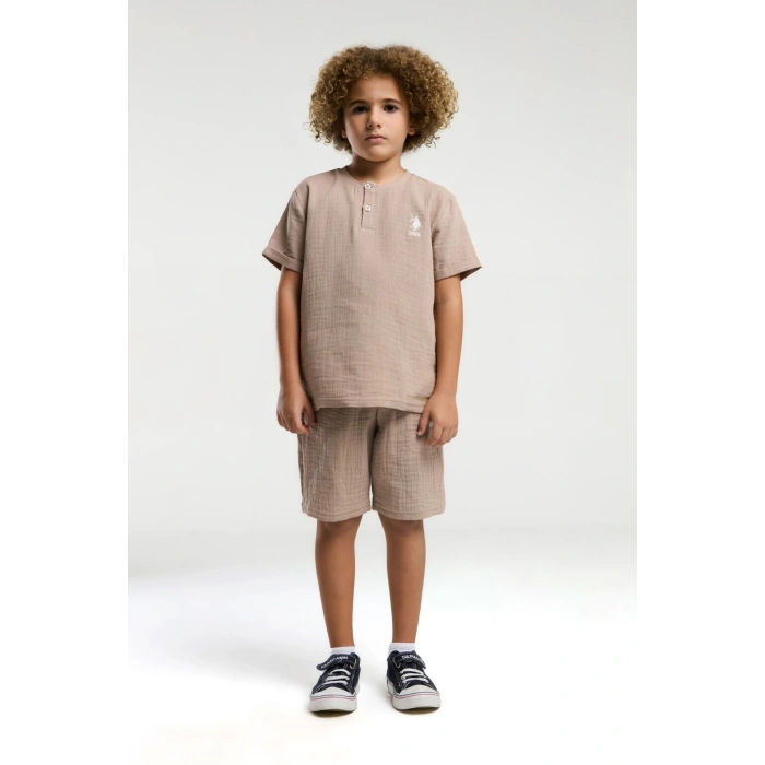 ERKEK ÇOCUK BERMUDA TAKIM - KUM
