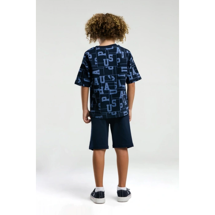 ERKEK ÇOCUK BERMUDA TAKIM - LACİVERT