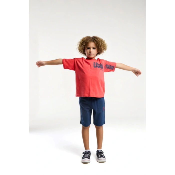 ERKEK ÇOCUK BERMUDA TAKIM - Nar