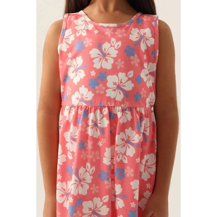 KIZ ÇOCUK ELBİSE - NEON PEMBE