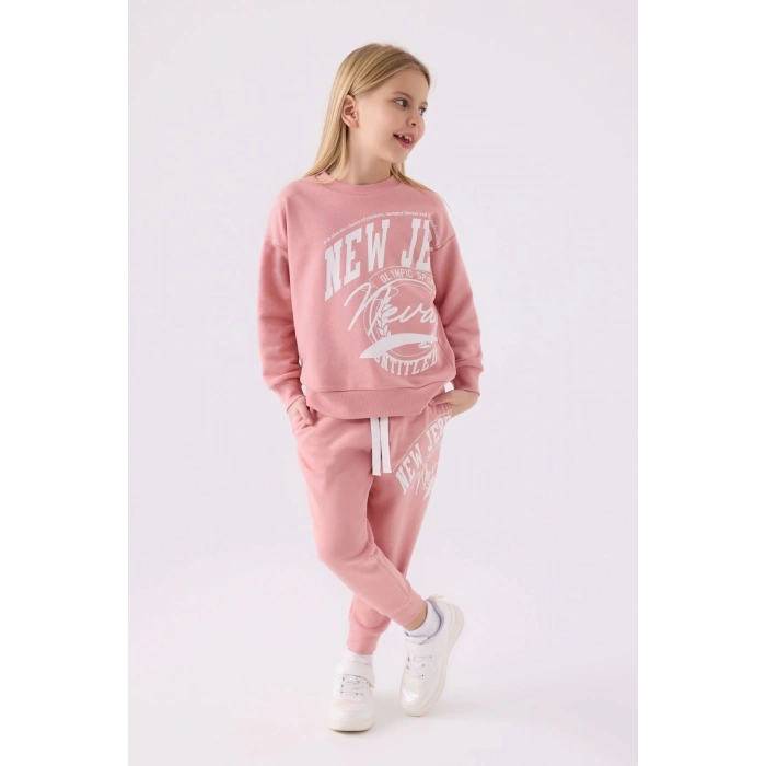 KIZ ÇOCUK EŞOFMAN TAKIM - RETRO PEMBE