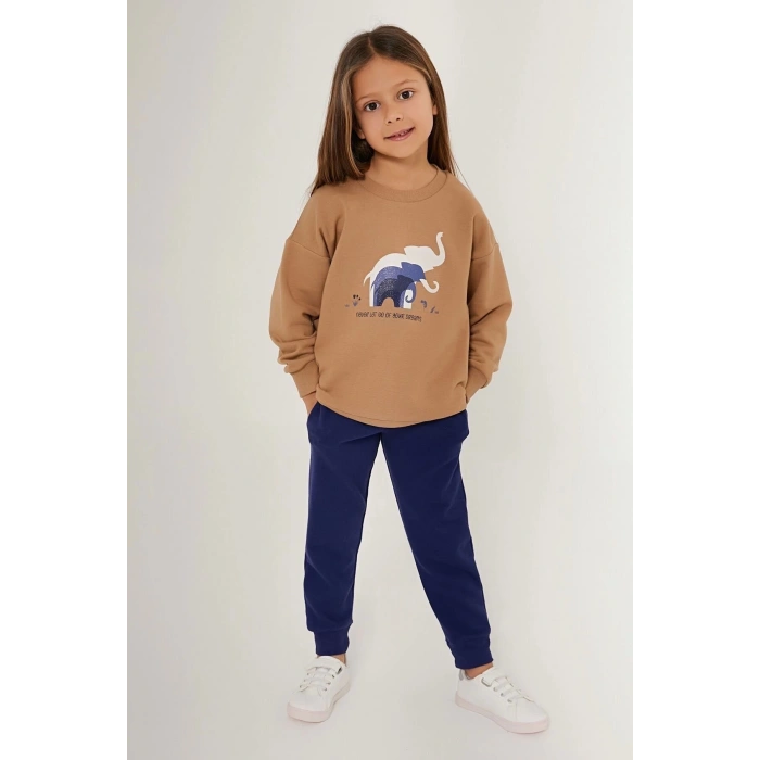 KIZ ÇOCUK EŞOFMAN TAKIM - VİZON