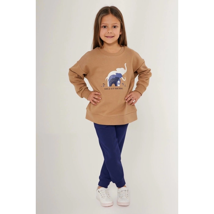 KIZ ÇOCUK EŞOFMAN TAKIM - VİZON