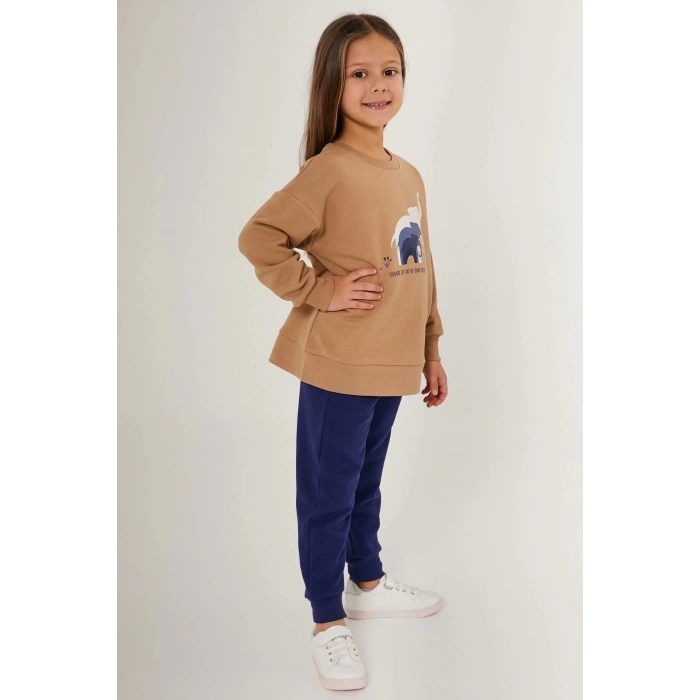 KIZ ÇOCUK EŞOFMAN TAKIM - VİZON