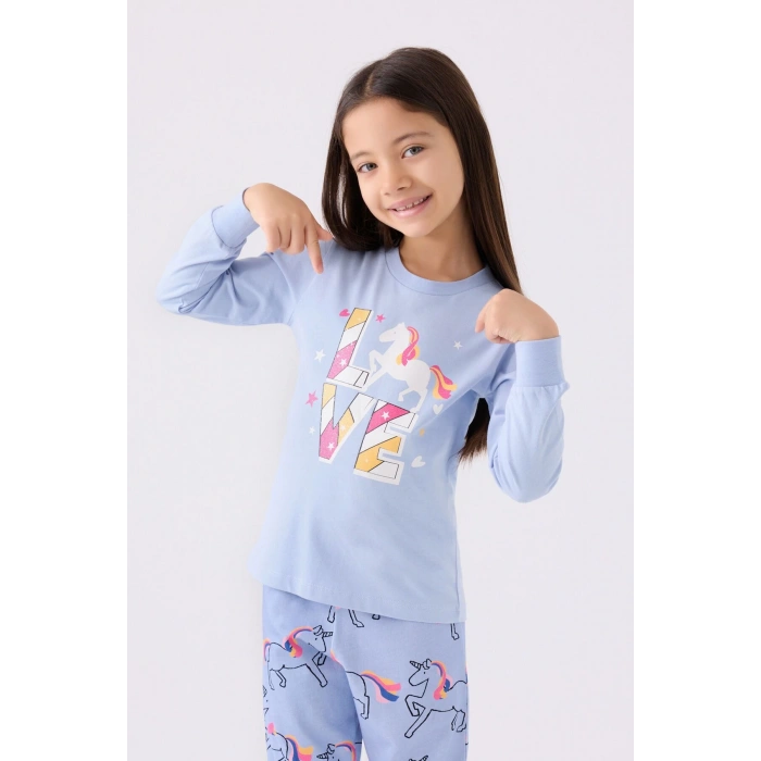 KIZ ÇOCUK İKİLİ TAKIM - MAVİ