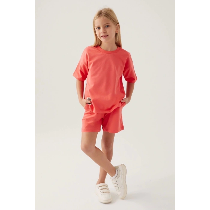 KIZ ÇOCUK ŞORT TAKIM - CORAL