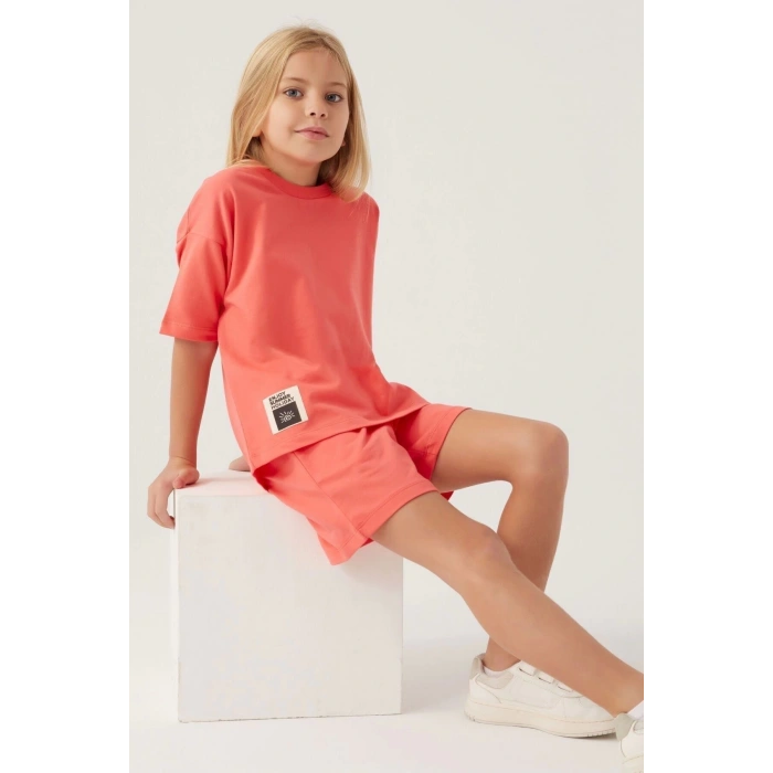 KIZ ÇOCUK ŞORT TAKIM - CORAL