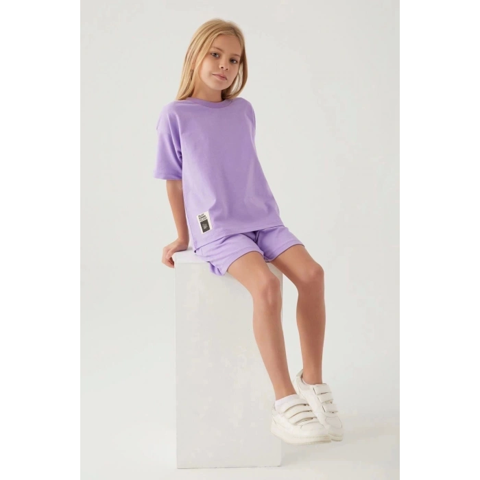 KIZ ÇOCUK ŞORT TAKIM - LİLA