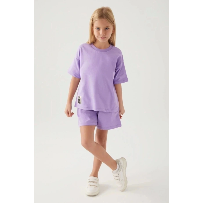 KIZ ÇOCUK ŞORT TAKIM - LİLA