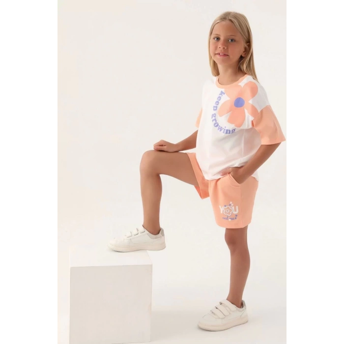 KIZ ÇOCUK ŞORT TAKIM - TURKUAZ