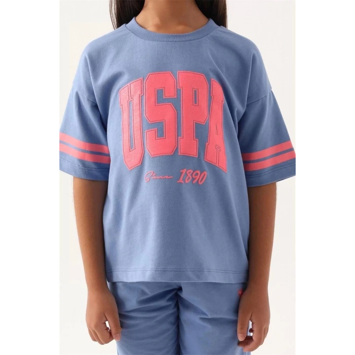 KIZ GARSON BERMUDA TAKIM - AÇIK İNDİGO