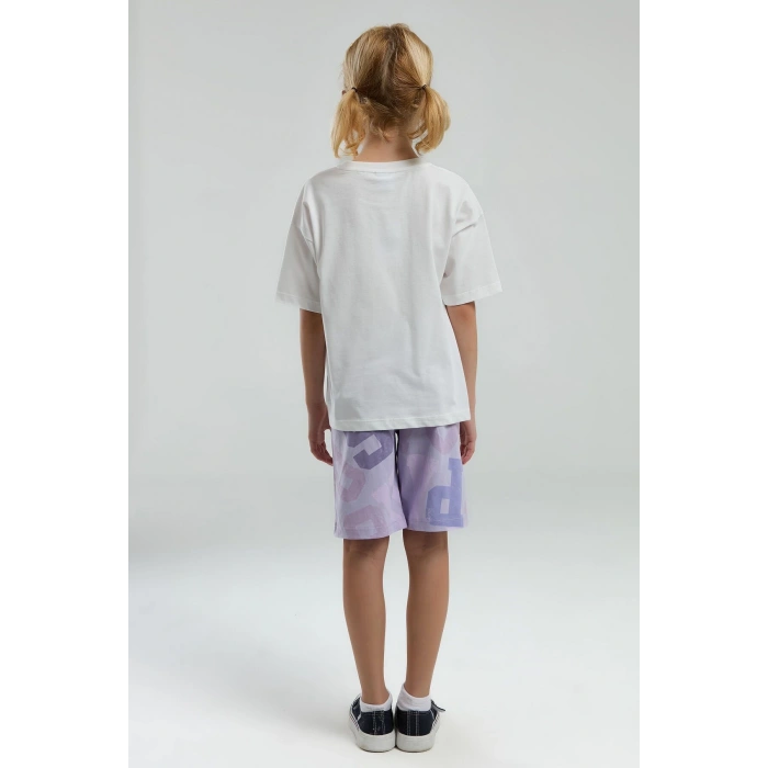 KIZ GARSON BERMUDA TAKIM  - Beyaz