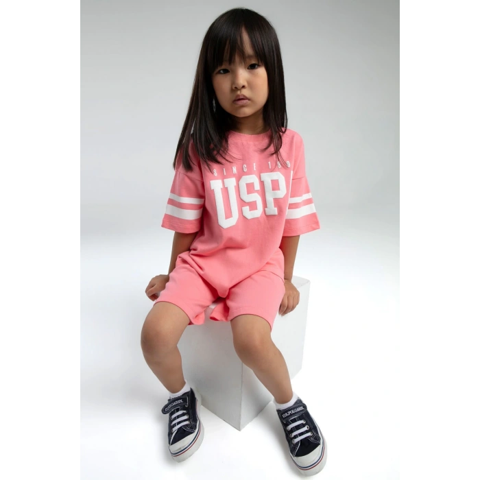 KIZ GARSON BERMUDA TAKIM - NEON PEMBE