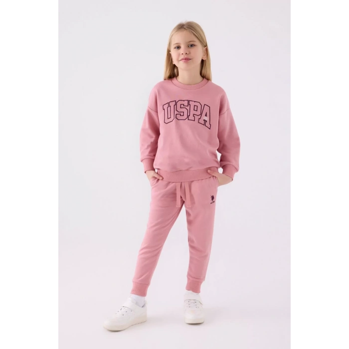 KIZ GARSON EŞOFMAN TAKIMI - RETRO PEMBE