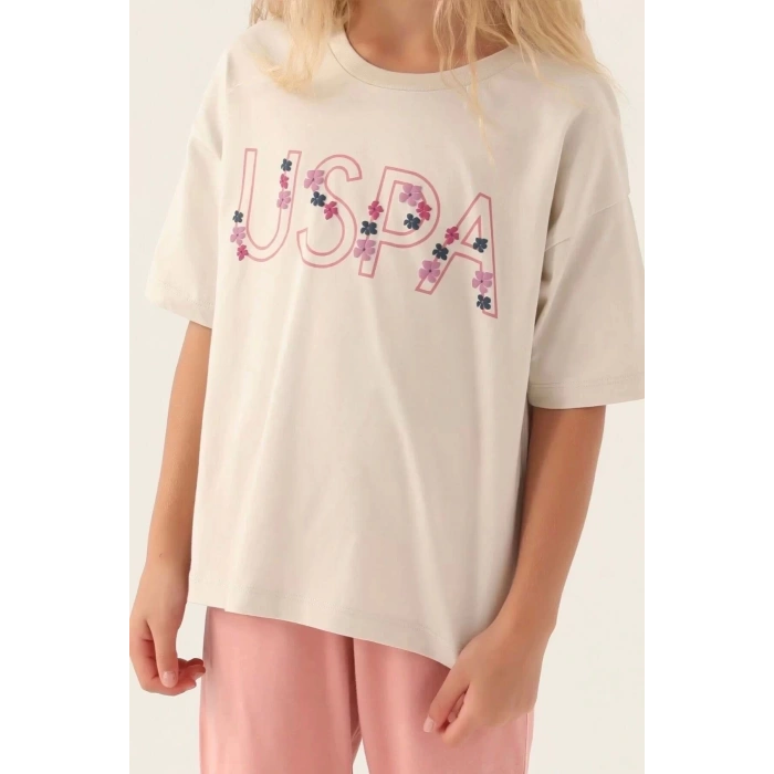 KIZ GARSON KAPRİ TAKIM - BEJ