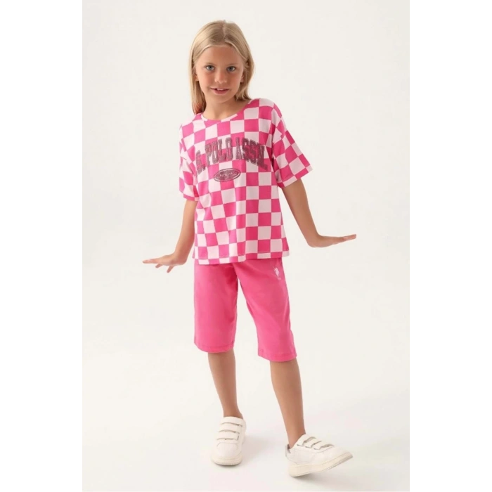 KIZ GARSON KAPRİ TAKIM - TOZ PEMBE