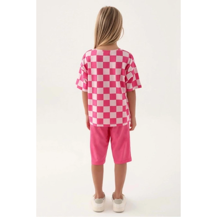 KIZ GARSON KAPRİ TAKIM - TOZ PEMBE