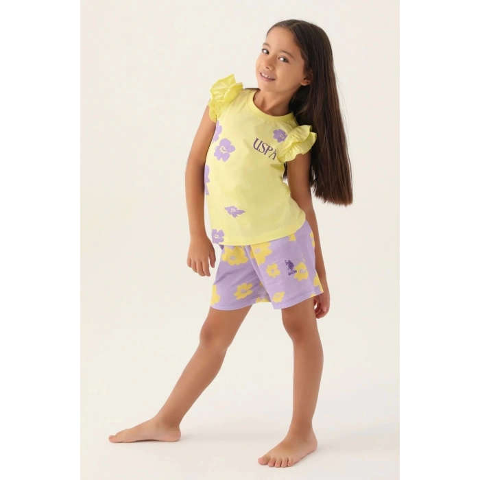 KIZ GARSON ŞORT TAKIM - AÇIK SARI