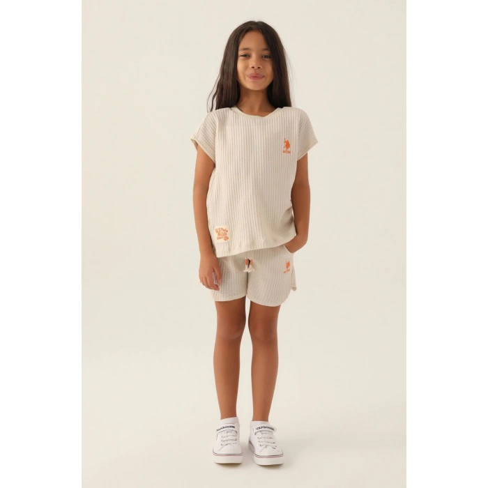 KIZ GARSON ŞORT TAKIM - BEJ