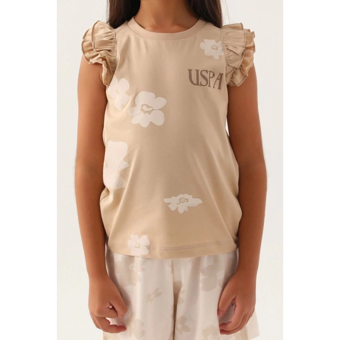 KIZ GARSON ŞORT TAKIM - BEJ