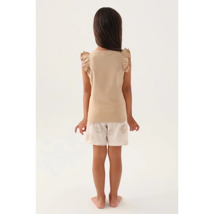 KIZ GARSON ŞORT TAKIM - BEJ