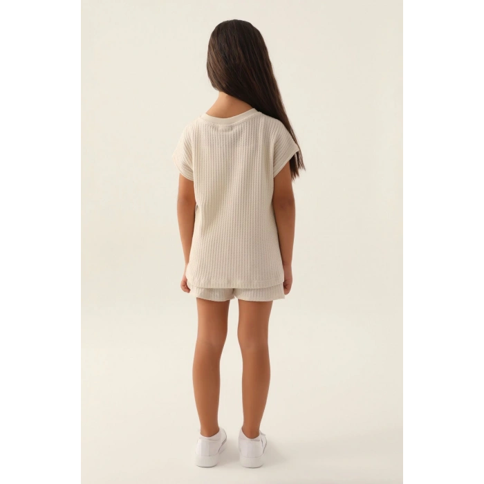 KIZ GARSON ŞORT TAKIM - BEJ