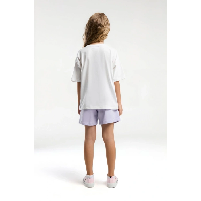 KIZ GARSON ŞORT TAKIM - Beyaz