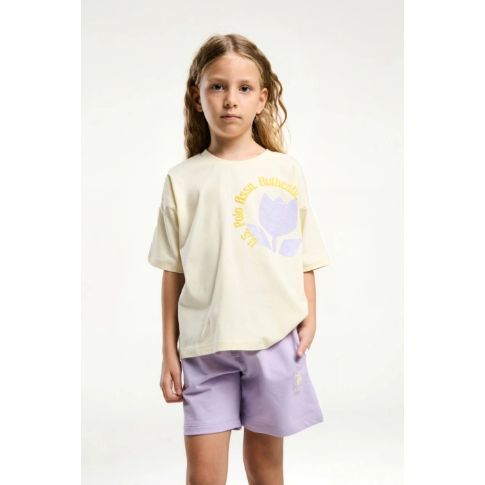 KIZ GARSON ŞORT TAKIM - LİMON