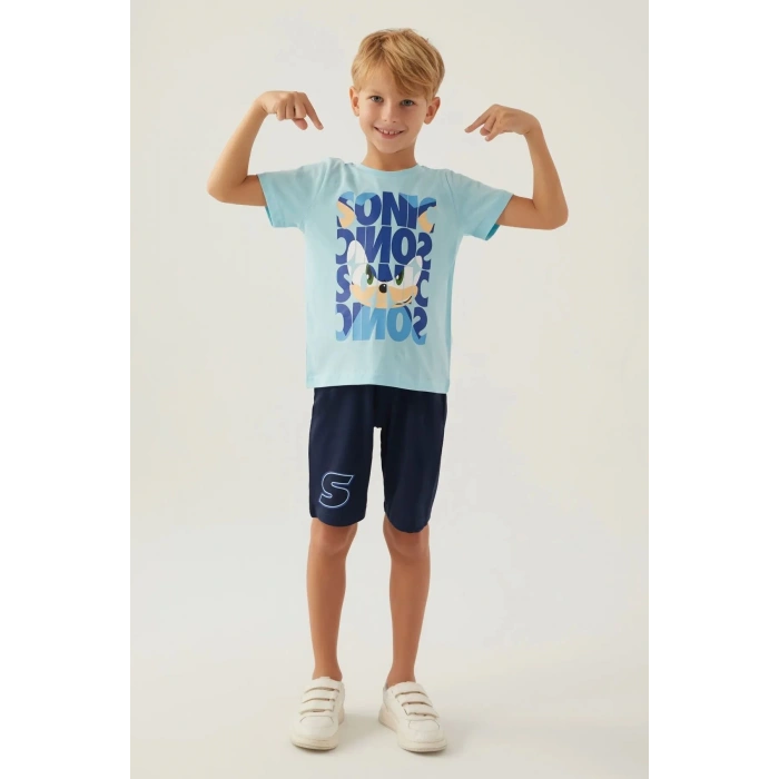 MODERN SONIC ERKEK ÇOCUK BERMUDA TAKIM - AÇIK MAVİ