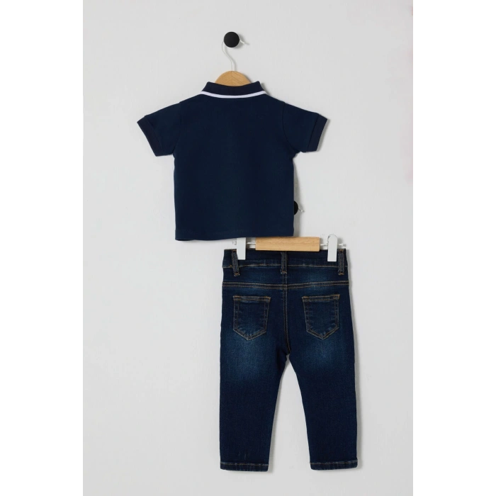 U.S POLO ASSN ERKEK BEBEK 2Lİ  PİKE T-SHIRT TAKIM - LACİVERT