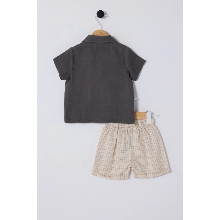 U.S POLO ASSN ERKEK BEBEK 2Lİ TAKIM - ANTRASİT MÜSLİN