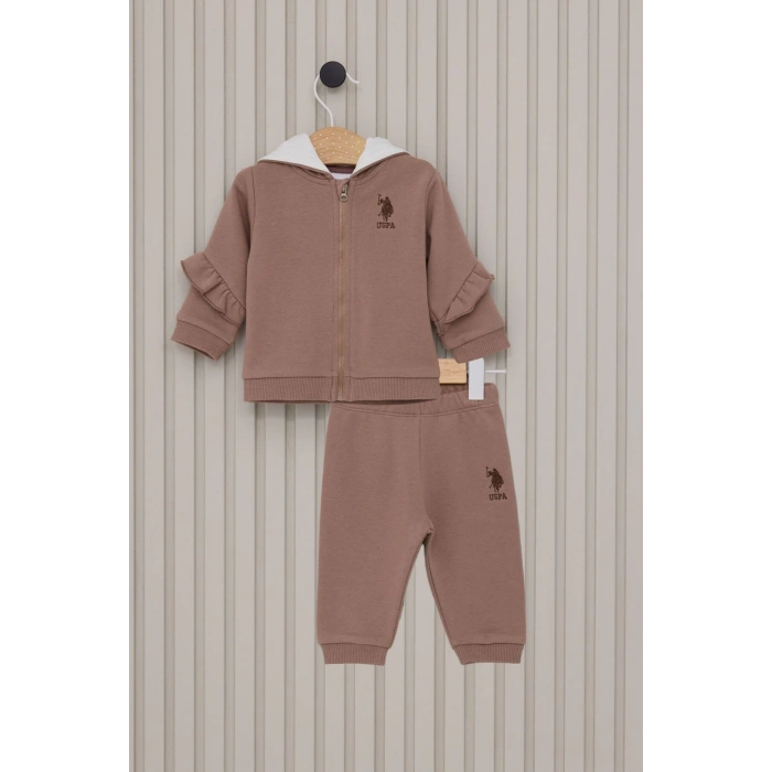 US POLO KIZ BEBEK 3LU TAKIM  - VİZON