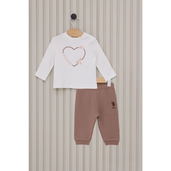 US POLO KIZ BEBEK 3LU TAKIM  - VİZON