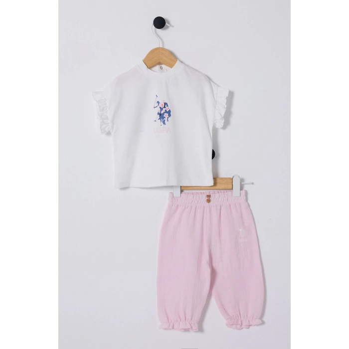 U.S.POLO ASSN. KIZ BEBEK 2Lİ TAKIM - EKRU